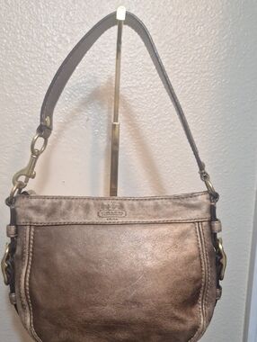 Coach Mini Zoe Hobo Metallic Bronze